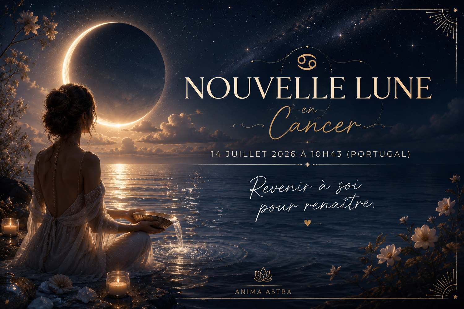 Nouvelle Lune du 14 juillet 2026 en Cancer : revenir à soi pour renaître