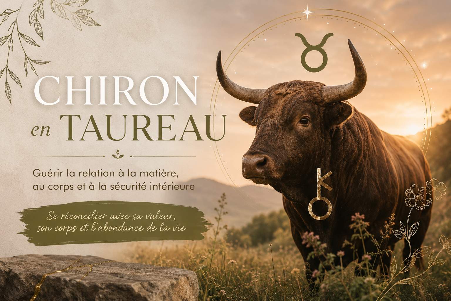 Chiron en Taureau : guérir sa valeur personnelle et retrouver sa sécurité intérieure