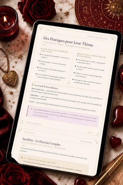 RAPPORT COMPATIBILITÉ AMOUREUSE — SYNASTRIE